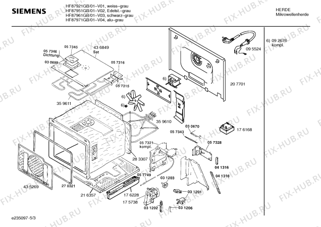 Схема №5 HF87971GB с изображением Инструкция по эксплуатации для микроволновки Siemens 00527175