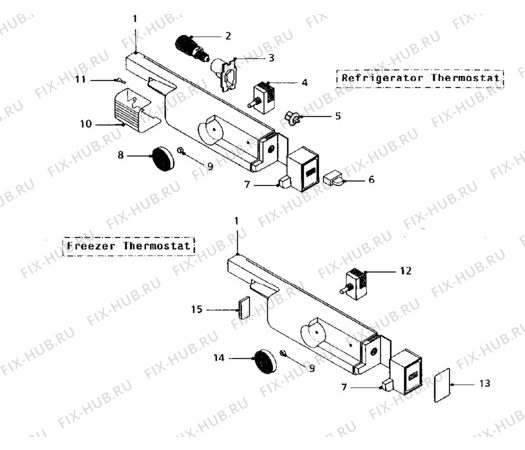 Взрыв-схема холодильника Tricity Bendix EBD9W - Схема узла Electrical equipment 268