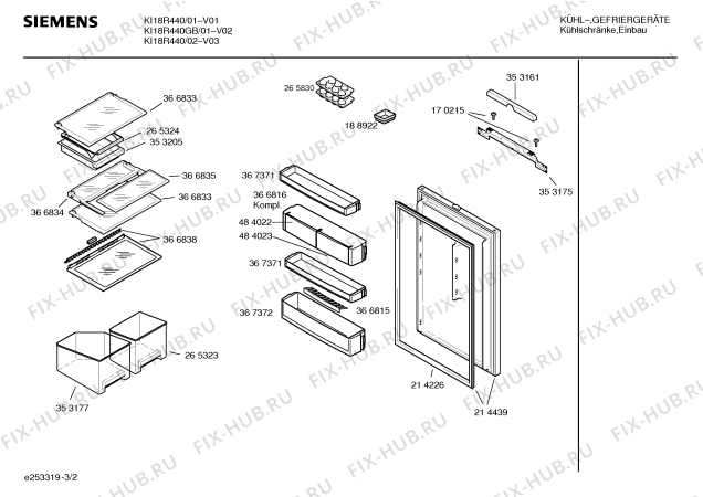 Взрыв-схема холодильника Siemens KI18R440GB - Схема узла 02