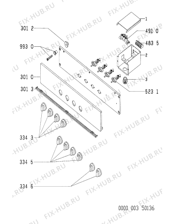 Схема №1 SG 3401 WS с изображением Обшивка для плиты (духовки) Whirlpool 481945358255