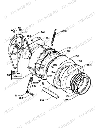 Взрыв-схема стиральной машины Zanussi ZF1245CJ - Схема узла Tub and drum