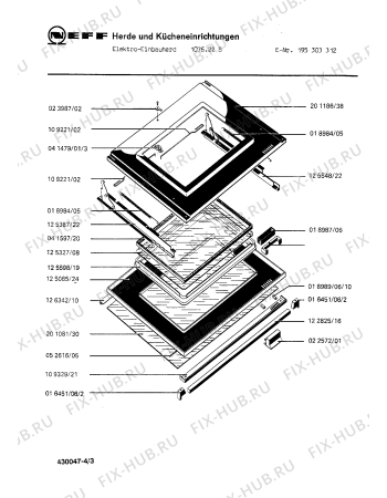 Взрыв-схема плиты (духовки) Neff 195303312 1076.22S - Схема узла 03