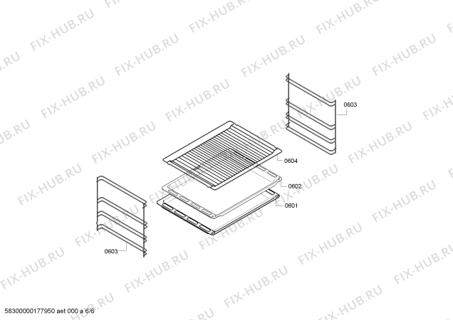 Схема №6 HBO64BE100 comfort series с изображением Фронтальное стекло для плиты (духовки) Bosch 00713376