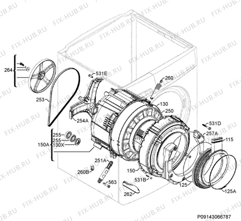 Взрыв-схема стиральной машины Aeg Electrolux L16950A3 - Схема узла Functional parts 267