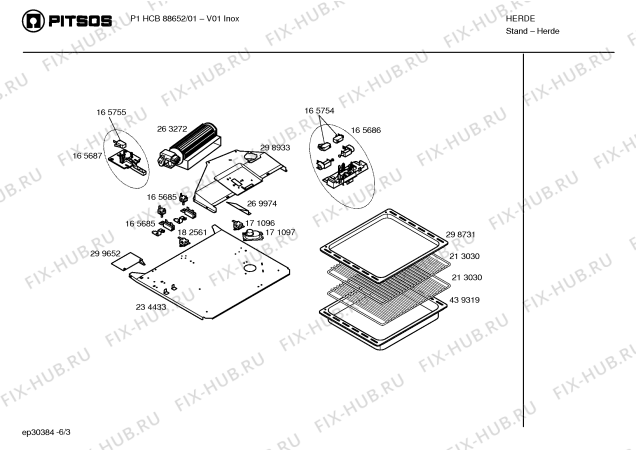 Схема №6 P1HCB88650 с изображением Панель управления для плиты (духовки) Bosch 00432005