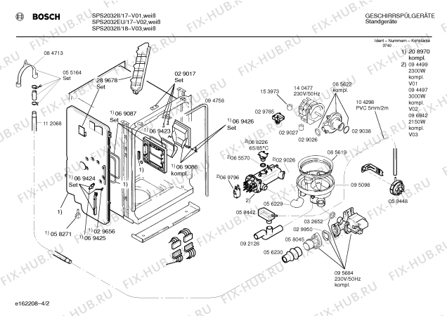 Схема №4 SPS2032EU с изображением Переключатель для посудомойки Bosch 00159958