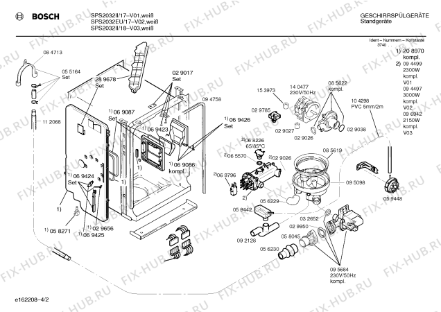 Схема №4 SPS5432GB с изображением Столешница для посудомойки Bosch 00209866