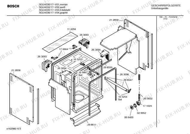 Взрыв-схема посудомоечной машины Bosch SGU4336 - Схема узла 03