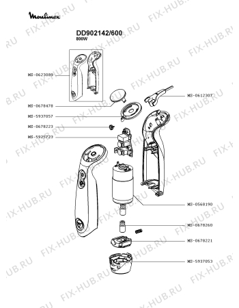 Схема №2 DD905142/600 с изображением Субмодуль для электроблендера Moulinex MS-5925723