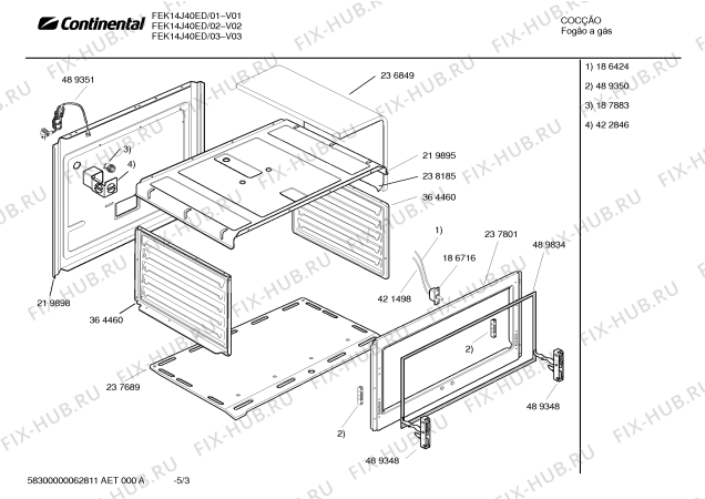 Взрыв-схема плиты (духовки) Continental FEK14J40ED CAPRI II BCO - Схема узла 03