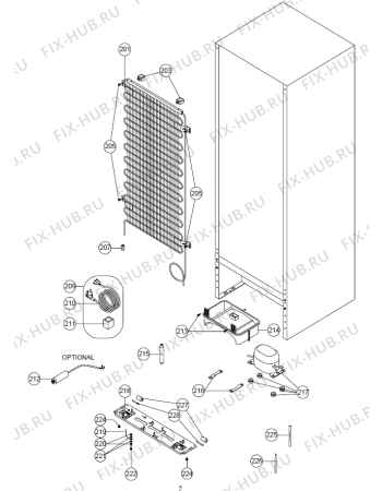 Взрыв-схема холодильника Upo R31850   -GN395K-LV (171247, V30001001) - Схема узла 02