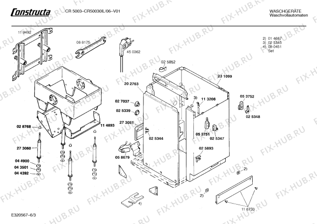 Схема №6 CR50030IL CR5003 с изображением Панель для стиральной машины Bosch 00280768