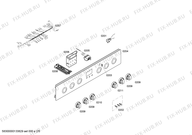 Схема №5 HM444510N с изображением Панель управления для электропечи Siemens 00669734