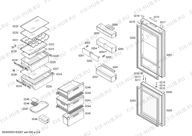 Схема №4 KG36NSB40 с изображением Инструкция по эксплуатации для холодильной камеры Siemens 00735008