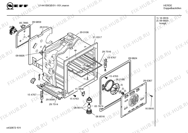 Схема №6 U1441B0GB U1441 BROWN с изображением Индикатор для духового шкафа Bosch 00166389