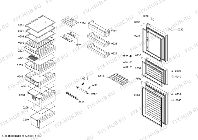 Схема №3 KG28FA2SPC с изображением Модуль управления, запрограммированный для холодильника Siemens 11009511