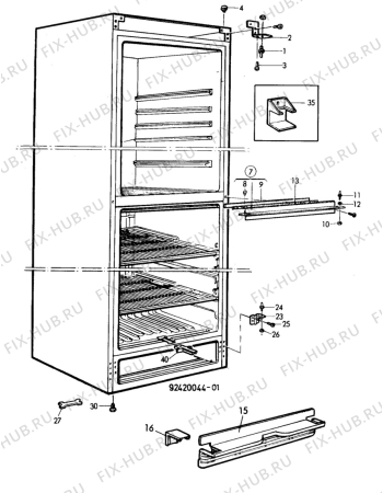 Взрыв-схема холодильника Zanker KGK330 - Схема узла C10 Cabinet