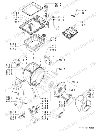 Схема №2 AWE 7519 W с изображением Блок управления для стиралки Whirlpool 480111104727