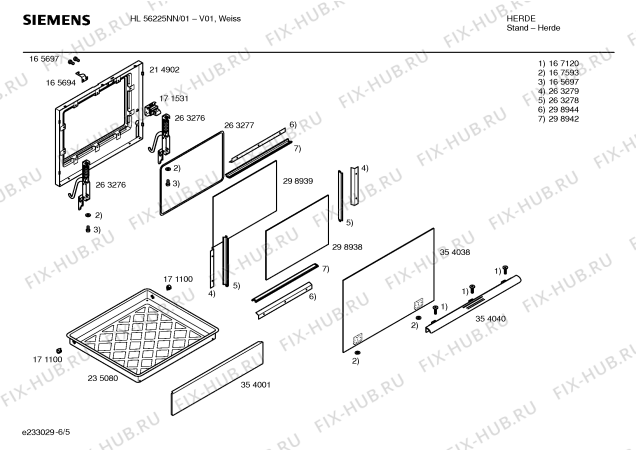 Схема №6 HL56225NN с изображением Инструкция по эксплуатации для духового шкафа Siemens 00523581