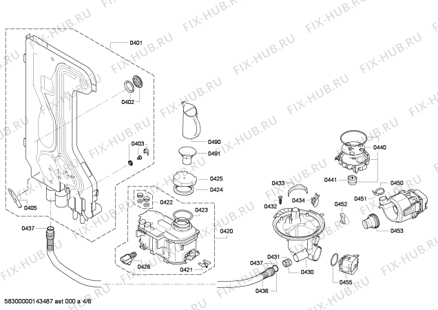Взрыв-схема посудомоечной машины Siemens SN35E601EP - Схема узла 04