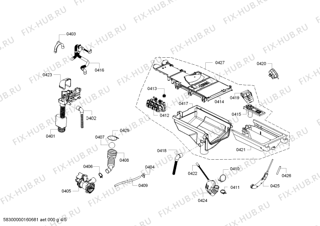 Схема №5 WK16D540HK с изображением Вставка для стиральной машины Siemens 00652022