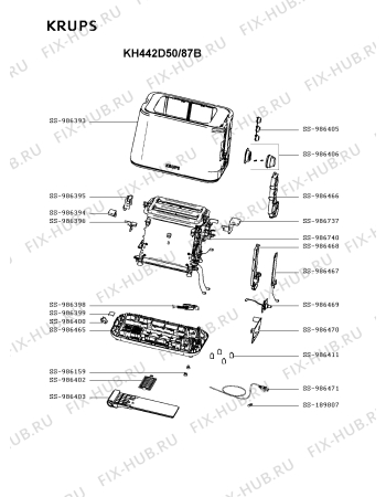 Схема №1 KH442D50/87C с изображением Блок управления для электрофритюрницы Krups SS-986467