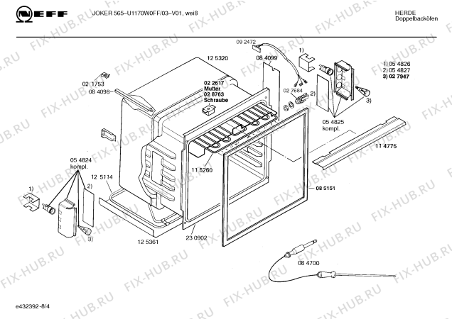 Схема №8 U1170W0FF JOKER 565 с изображением Инструкция по эксплуатации для духового шкафа Bosch 00516863