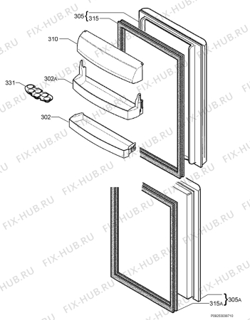 Взрыв-схема холодильника Zanussi ZRB835NXL - Схема узла Door 003