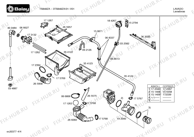 Взрыв-схема стиральной машины Balay 3TS848ZA TS848 - Схема узла 04
