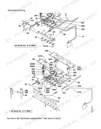 Взрыв-схема плиты (духовки) Electrolux GH GL 34   STG - Схема узла Technic/fittings