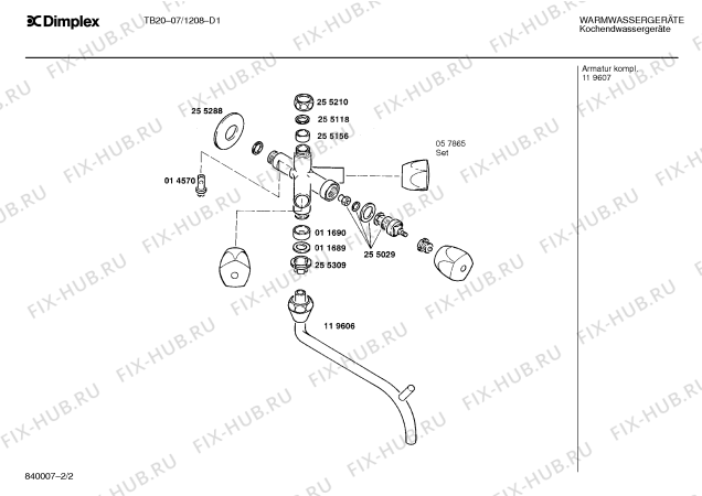 Схема №2 07/1208 TB20 с изображением Кнопка для водонагревателя Bosch 00067650