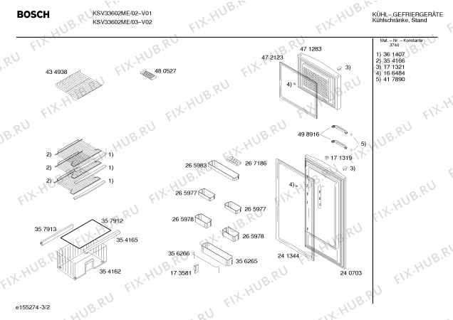 Взрыв-схема холодильника Bosch KSV33602ME - Схема узла 02