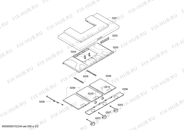 Взрыв-схема вытяжки Bosch DWT09E750 - Схема узла 02