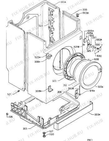 Взрыв-схема стиральной машины Zanussi FJ1224 - Схема узла Cabinet + armatures