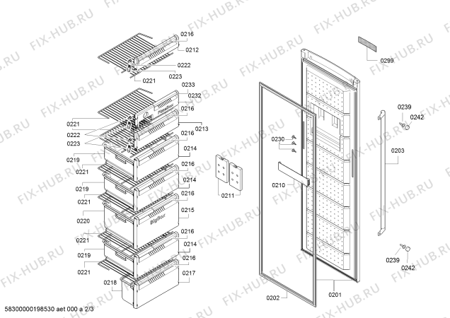 Схема №3 GS32NV50 с изображением Дверь для холодильной камеры Siemens 00248266