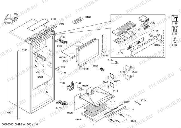 Схема №4 KI25FP70 с изображением Модуль для холодильника Siemens 00656330