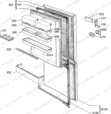 Взрыв-схема холодильника Rex FI22/10EF - Схема узла Door 003