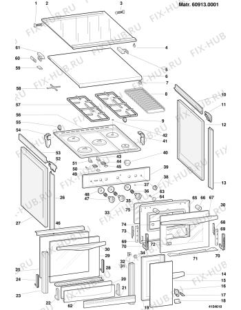 Взрыв-схема плиты (духовки) Indesit KG8401CGI (F011947) - Схема узла