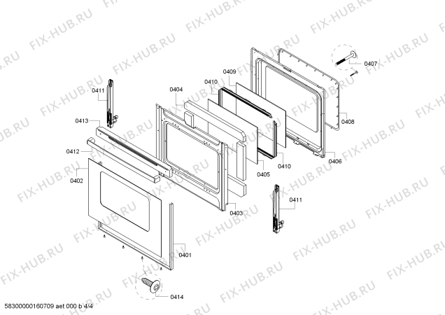 Схема №4 HES3063U с изображением Внутреннее стекло для плиты (духовки) Bosch 00684775
