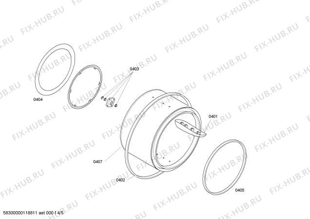 Взрыв-схема сушильной машины Bosch WTE86301EE - Схема узла 04