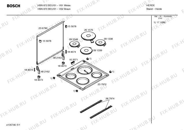 Схема №5 HSN860KEU с изображением Ручка выбора температуры для плиты (духовки) Bosch 00416638