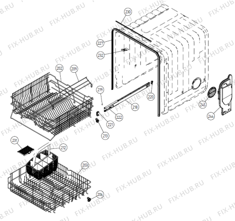 Взрыв-схема посудомоечной машины Gorenje Sverigedisken (-05) SE   -White Bi #9200337 (900001013, DW20.1) - Схема узла 02