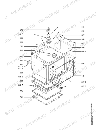 Взрыв-схема плиты (духовки) Aeg B4140-D - Схема узла Oven