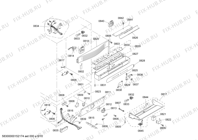Схема №10 KBULT3665E с изображением Панель для посудомойки Bosch 00143806