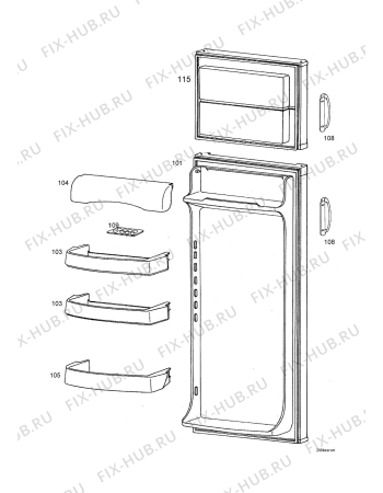 Взрыв-схема холодильника Electrolux ERD1842 - Схема узла Door 003