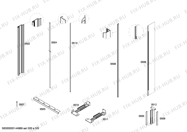 Взрыв-схема холодильника Gaggenau RW464260AU - Схема узла 05