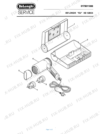 Схема №1 HD 12BOX с изображением Втулка для электрофена DELONGHI YF2003