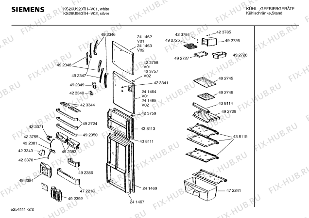Схема №2 KS26U920TH с изображением Планка для холодильника Siemens 00438133