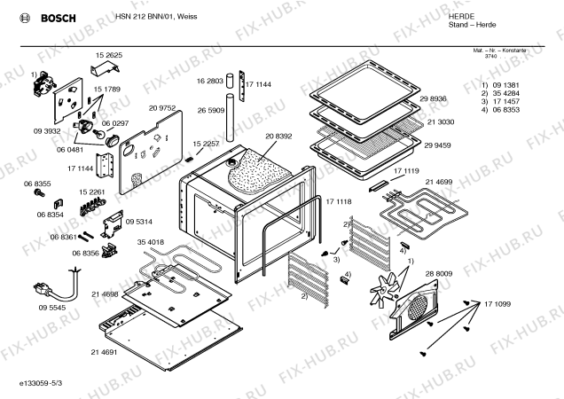 Схема №5 HSN212BNN с изображением Инструкция по эксплуатации для духового шкафа Bosch 00523233