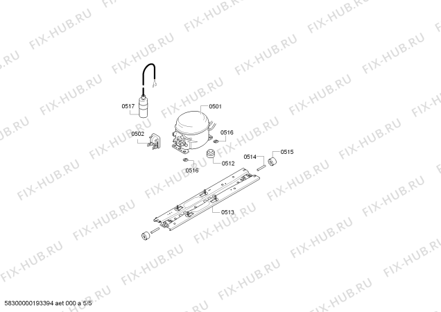 Взрыв-схема холодильника Bosch KDN59AI32B Bosch - Схема узла 05